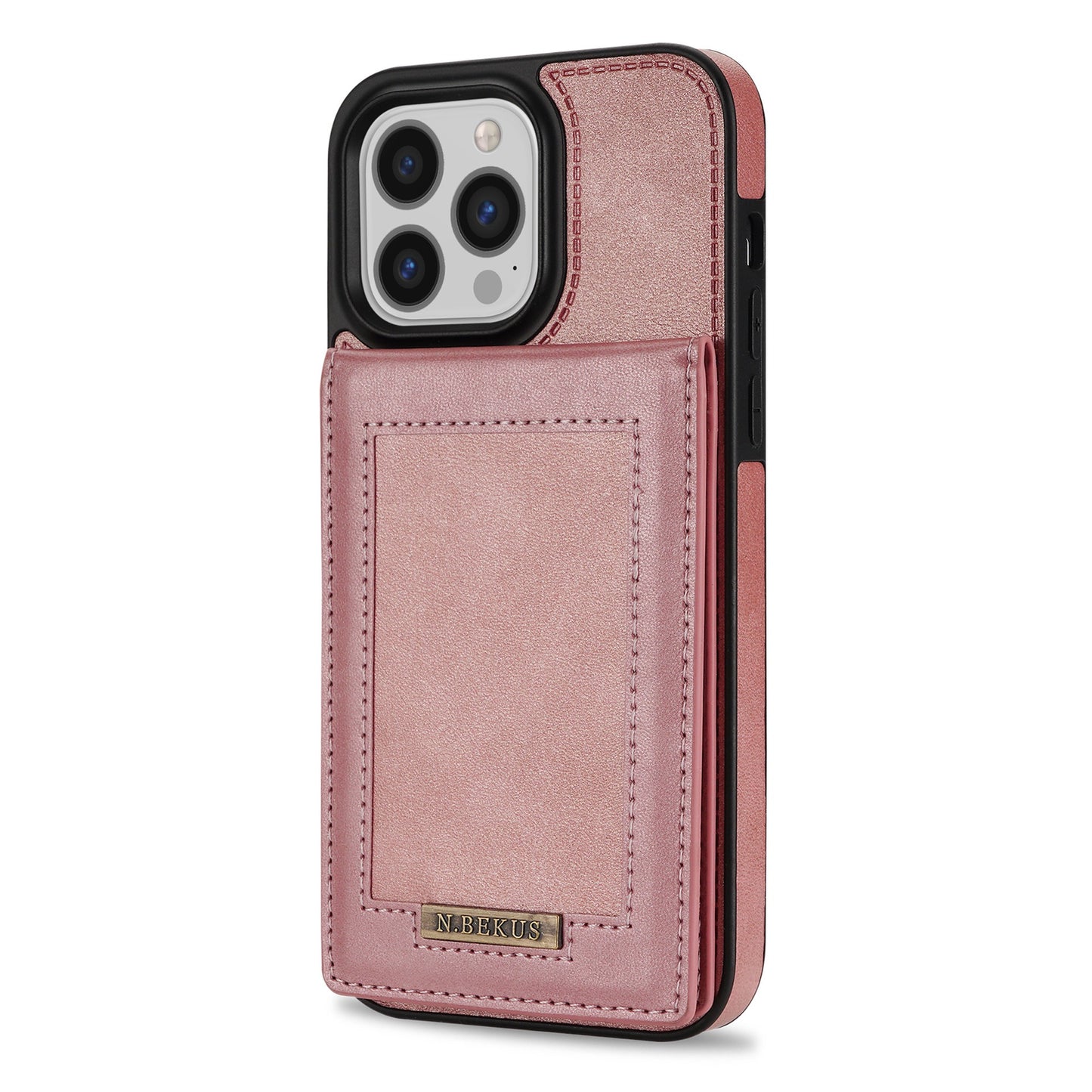 For iPhone 14ProMax Card Holder Phone Leather Case Samsung S23Ultra Photo Frame Magnetic Buckle Protective Case