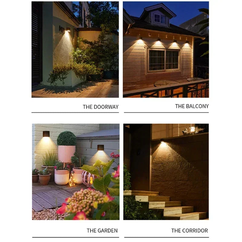 LED Solar Light Outdoor IP65 Waterproof Garden Square Wall Lamp Sunlight Sensor Courtyard Yard Balcony Fence Decoration Lamps